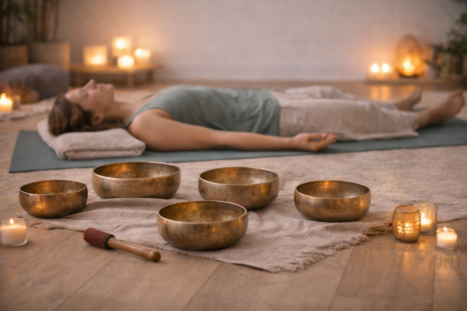 Terapia de som com taças tibetanas